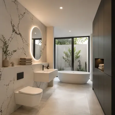 Modern Minimalist Bathroom with Spa Ambience