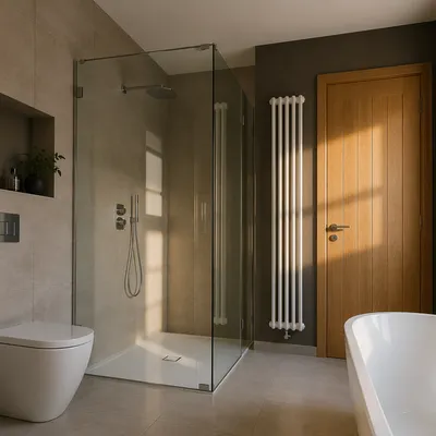 Sunlit Modern Minimalist Bathroom Interior