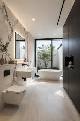 Modern Minimalist Spa Bathroom Interior
