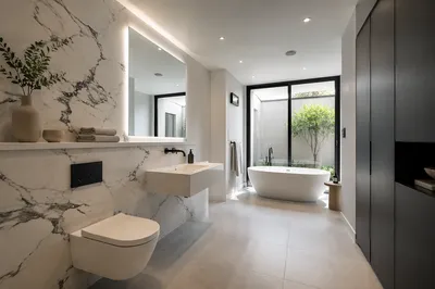 Modern Minimalist Bathroom with Spa Atmosphere