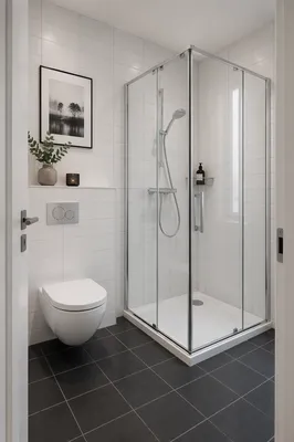 Clean White Tile Modern Bathroom Interior