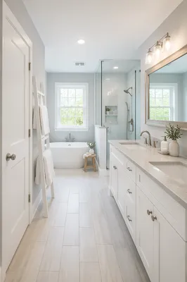 Modern Clean White Bathroom Interior