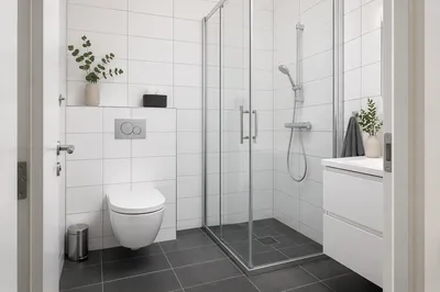Clean Modern Bathroom with White Tiles