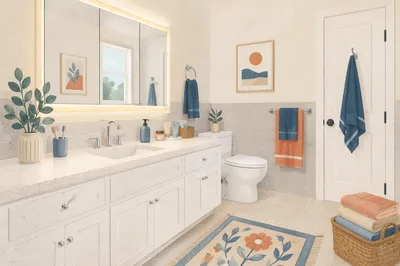 Clean Modern Bathroom with White Tiles