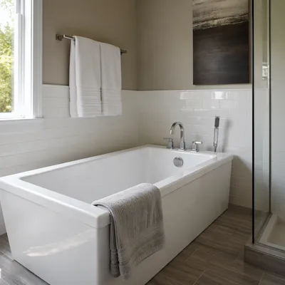 Modern White Tiled Bathroom Interior