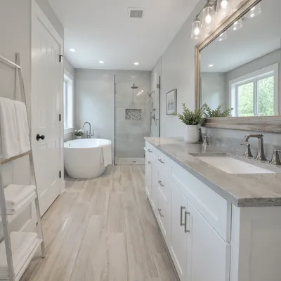 Modern Clean White Bathroom Interior