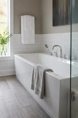 Modern White Tile Bathroom Interior