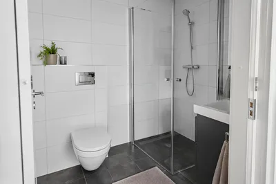 Clean Modern Bathroom with White Tiles