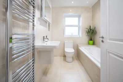 Modern Clean White Bathroom Interior