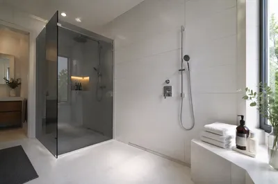 Modern White Tile Bathroom Interior