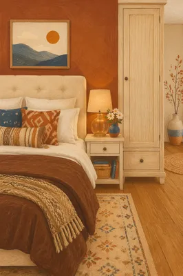 Cozy Bedroom With Warm Amber Light
