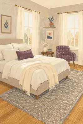 Cozy Bedroom With Warm Morning Light
