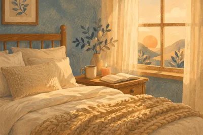 Cozy Dawn Bedroom for Quiet Devotion
