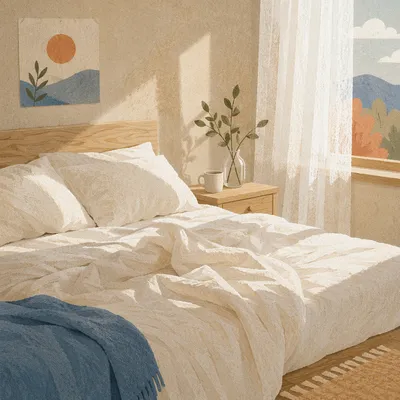 Peaceful Bedroom Morning Light Interior