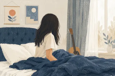 Peaceful Bedroom Morning Light Interior Scene