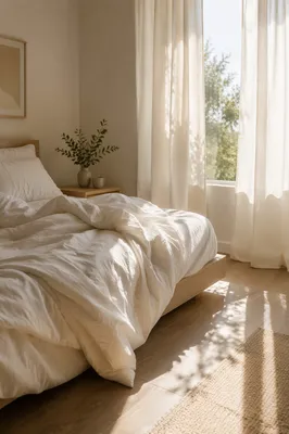 Peaceful Bedroom Morning Light Interior Scene