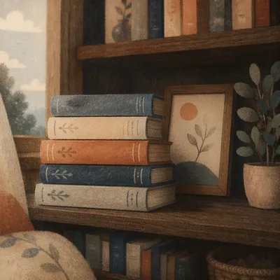 Cozy Home Library Bookshelf Reading Nook