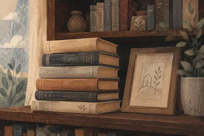 Cozy Home Library Bookshelf Reading Nook