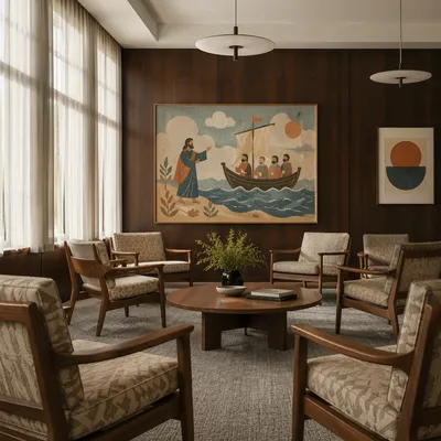 Elegant U-Shaped Formal Dining Room Interior