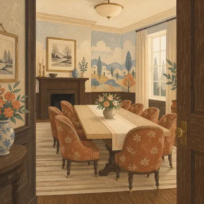 Elegant Dining Room with Upholstered Chairs