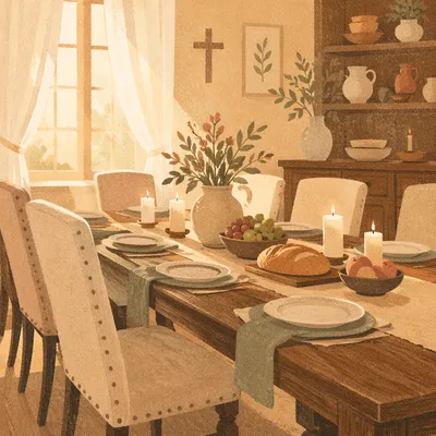 Elegant Christian Fellowship Dining Room Table