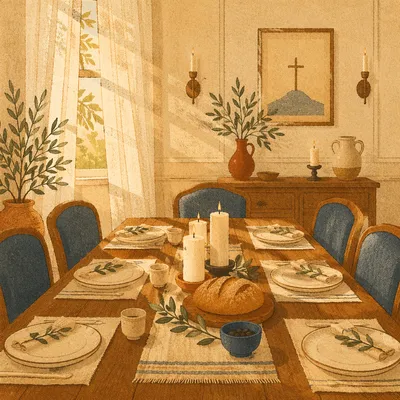 Elegant Christian Fellowship Dining Room Table