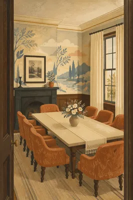 Elegant Dining Room with Upholstered Chairs