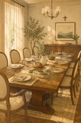 Elegant Christian Fellowship Dining Room Table