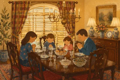 Elegant Traditional Dining Room With Burgundy Chairs
