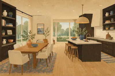 Elegant Open Plan Dining Room Interior