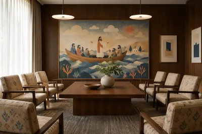 Elegant U-Shaped Formal Dining Room