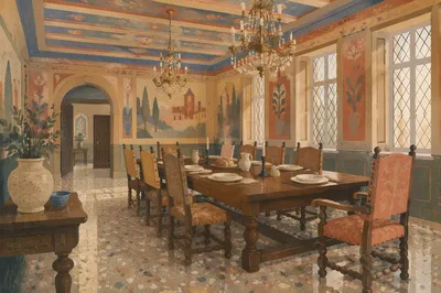 Elegant Old World Dining Room for Fellowship