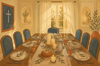 Elegant Christian Fellowship Dining Room Table