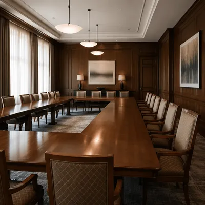Elegant U Shaped Formal Dining Room