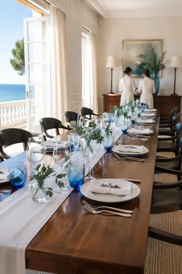 Elegant Seaside Dining Room for Fellowship Meal