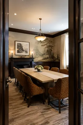 Elegant Dining Room with Upholstered Chairs