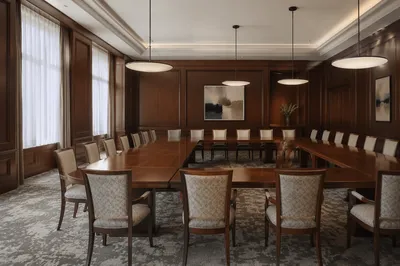 Elegant U-Shaped Formal Dining Room Interior