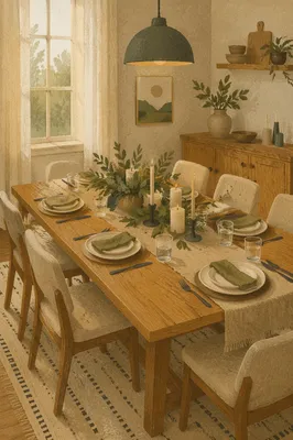 Elegant Dining Room Table Set for Dinner