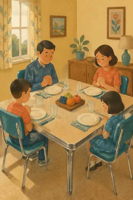 Retro Dining Room Table Set for Dinner
