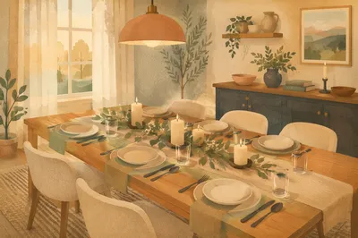 Elegant Dining Room Table Set for Dinner