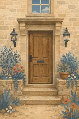 Rustic Wooden Front Door House Entrance