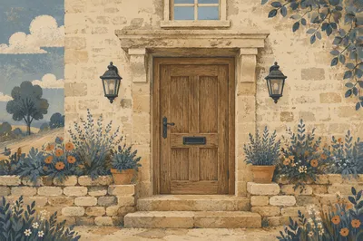 Rustic Wooden Front Door Entrance