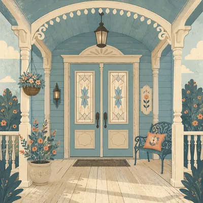 Welcoming Vintage Front Door House Entrance