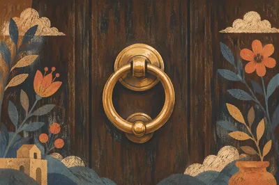 Elegant Brass Door Knocker Welcome Entrance