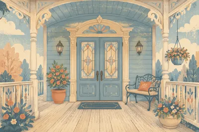 Welcoming Vintage Front Door House Entrance