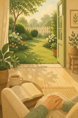 Morning Devotion by Open Garden Door