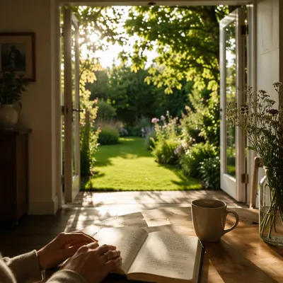 Open Patio Doors to Garden Lawn