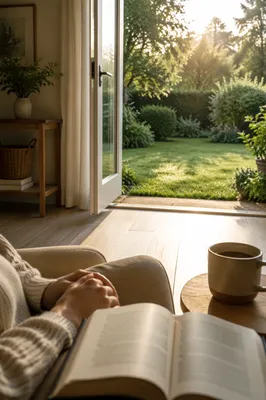 Morning Devotion by Open Garden Door