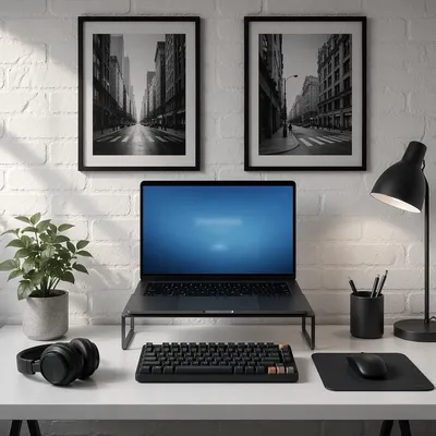 Organized Minimal Home Office Desk