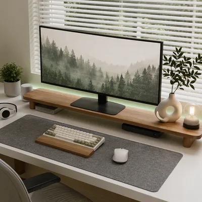 Organized Home Office Desk with Modern Decor